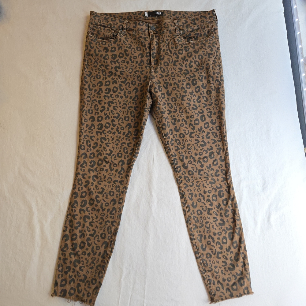 Kut from the Kloth Leopard Print Skinny Jeans - Brown and Black
